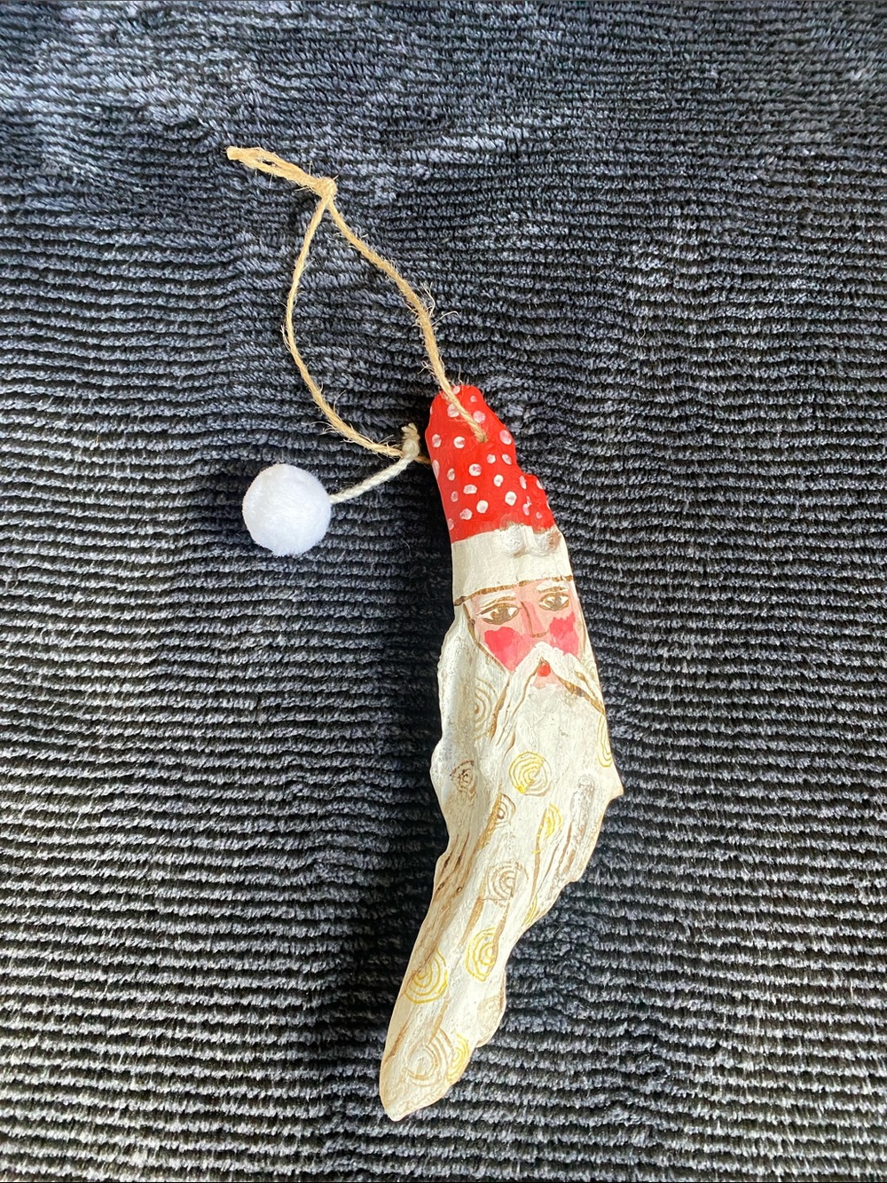 Driftwood Red Santa ornament Lake Superior
